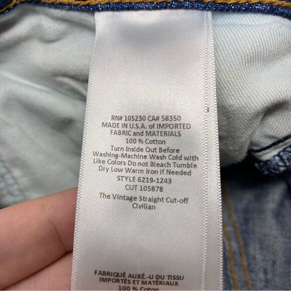 Current/Elliott The Vintage Straight Cut-Off Jean Shorts 26 - Picture 5 of 13